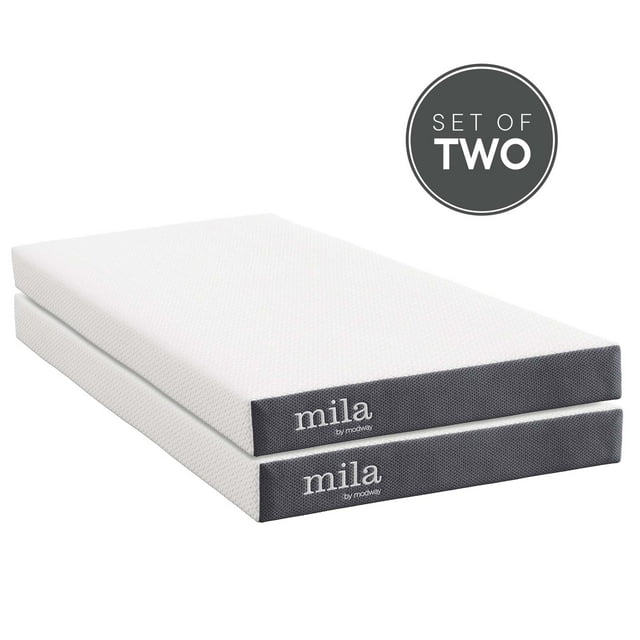 Modway Mila Matelas Simple 6 Pouces en Mousse, Ensemble de 2