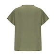 thumbnail image 4 of Tees for Women Oversized Cotton Linen Short Sleeve V Neck Basic Shirts Summer Casual Solid Color Tops, 4 of 7