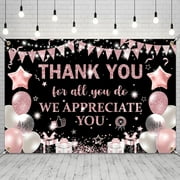 Thank You for All You Do Backdrop We Appreciate You Banner,Rose Gold Appreciate Party Decoration Employee Staff Teachers Doctors Retirement Photo Backdrop for Thanks Party Supplies