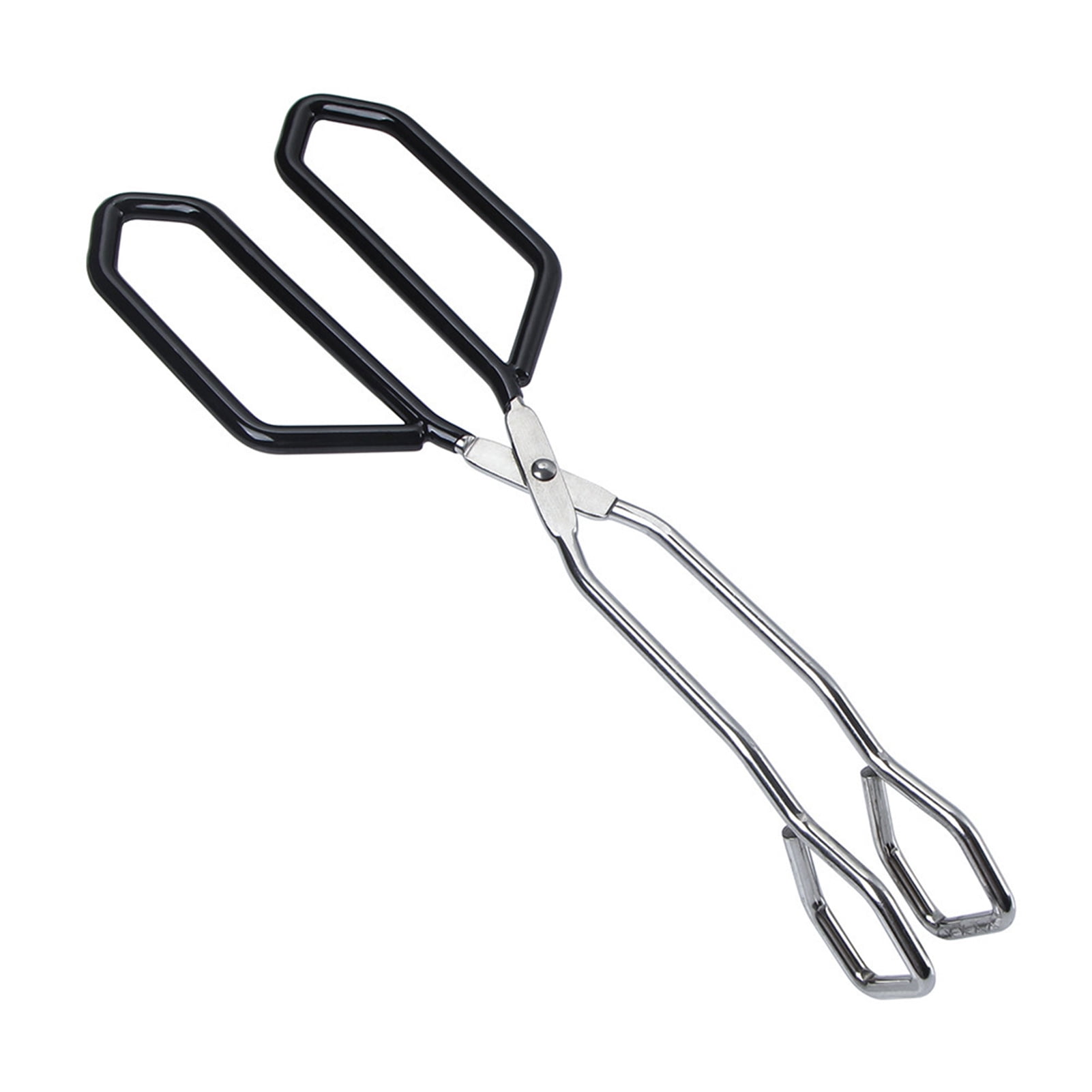 Scissor Tongs Stainless Steel Food Tongs with Wrap Handle Angled Bread Clamp for BBQ Grilling Cake 11inch New