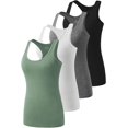 thumbnail image 1 of SURJDE Workout Tank Tops for Women Racerback Yoga Tanks Basic Athletic Activewear-4 Packs, 1 of 7