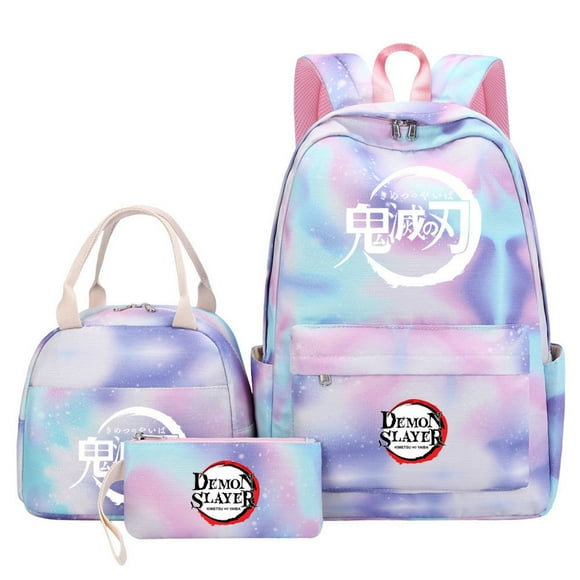 Set de mochilas Demons Slayers Anime, 3 unidades, para niños, mochila escolar