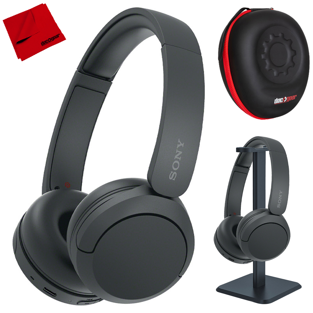 Sony WH CH520 B Wireless Headphones With Microphone Black Bundle With 