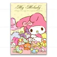 thumbnail image 3 of Póster adhesivo de dibujos animados Kawaii My Melody, pintura colgante de pared, exhibición de escritorio, decoración del hogar, material impreso de alta calidad, 3 of 5