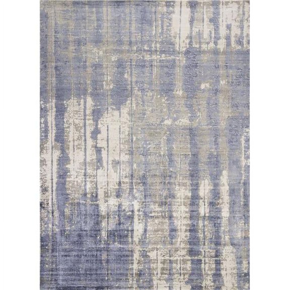 HomeRoots  7 ft. 6 in. x 9 ft. 6 in. Viscose Grey & Blue Area Rug