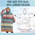 thumbnail image 4 of Oversized Wearable Blanket Hoodie,Bright Tribal Striped Pattern Sherpa Blanket Hoodie with Super Pockets,Super Warm Fuzzy Pullover for Women & Men, 4 of 6