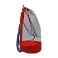 thumbnail image 2 of JJV Large Capacity Mesh Beach Bag Storage Tote with Drawstring Closure for Shells Crabbing Tools Wet Swimsuits Towels for Outdoor Play Supplies 19x9 Inch, 2 of 6