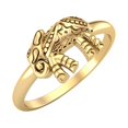 thumbnail image 2 of 925 Sterling Silver Vermeil Elephant Style Déclaration Boho Femmes Mariage Bijoux Bague, 2 of 4