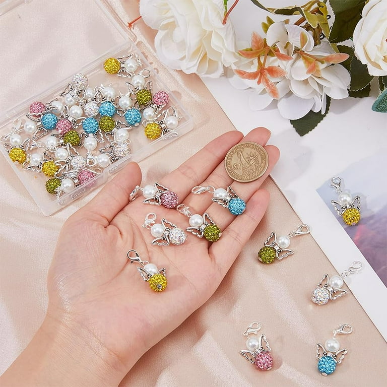 Angel Polymer Clay Pendant Angel Aura Opalite Crystal And Polymer