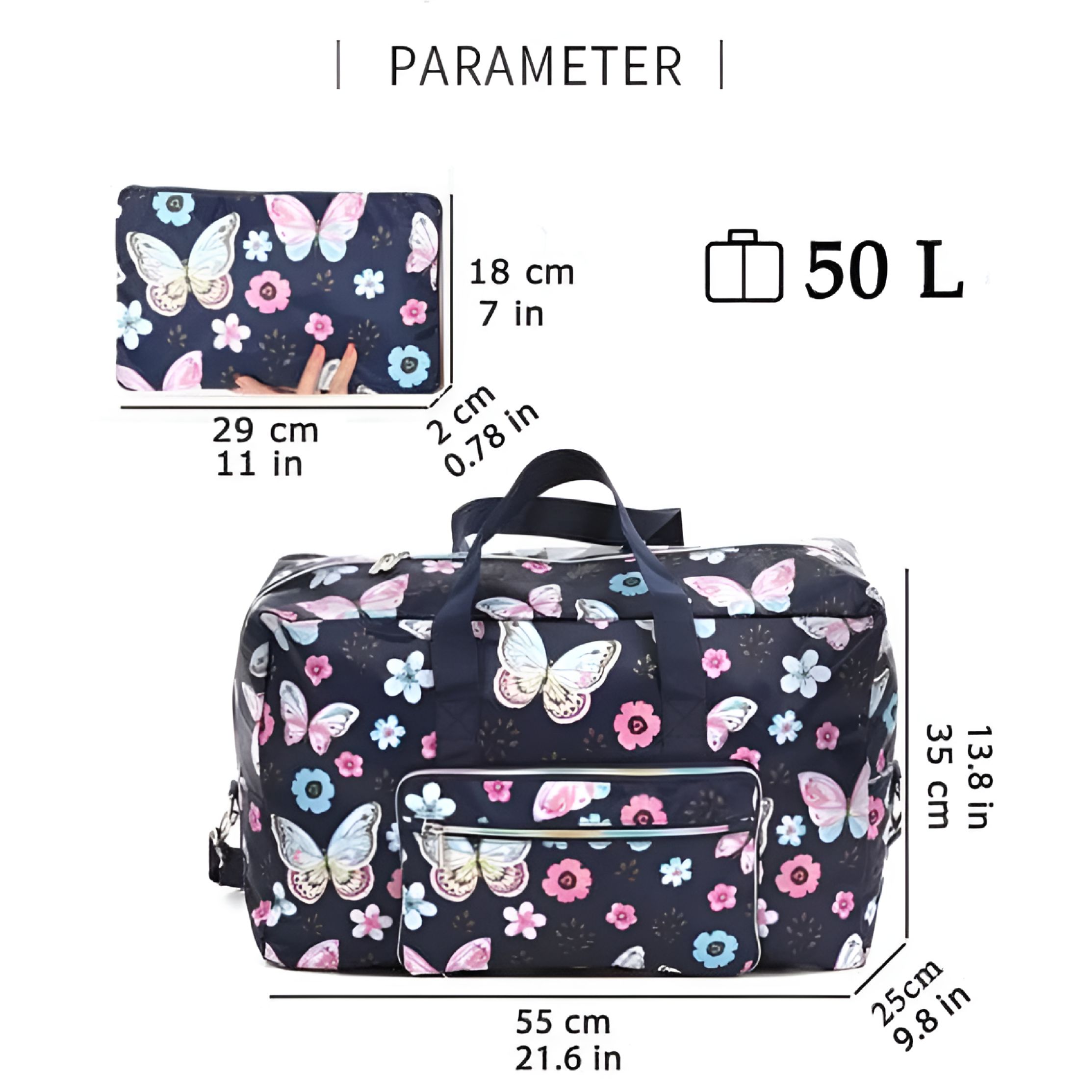 BESTSKY 22" Overnight Carry On Weekender Bag for Women Girls Foldable Travel Duffle Bag