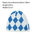 thumbnail image 2 of Gorro de pescador corto con puños de punto de lana para hombres y mujeres, gorros cálidos de invierno con diseño geométrico de diamantes y cuadros, gorro de lana, 2 of 5