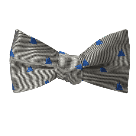 Nautical Knots Tie - Lifelines Apparel Adjustable Length Nautical Self Tie Silk Bow Tie for Men, Grey