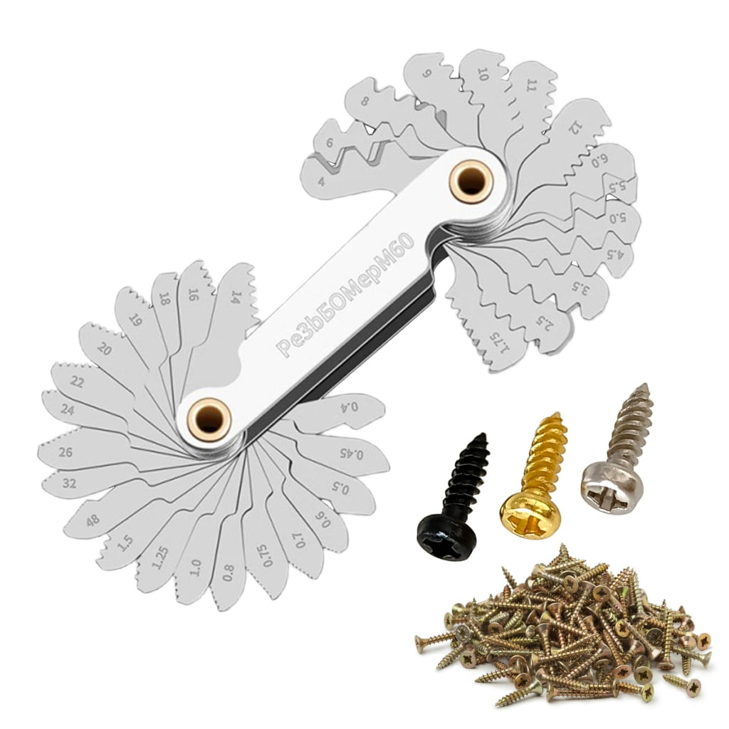 ROCKROK Industrial Screw Gauge Set 40Pieces Measurements For Professional Applications
