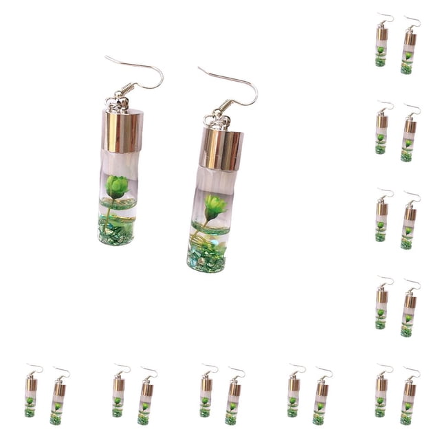 Qarigey 1 par de pendientes de gota para mujer, colgante de botellas de cristal, vacaciones, cumpleaños, aniversario, compromiso, accesorios de Verde 10piezas Qarigey CBP308128