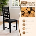 thumbnail image 5 of Giantex Wood Dining Chair Set of 2, 100% Solid Rubber Wood Kitchen Chairs, Black, 5 of 9