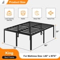 thumbnail image 2 of Bedofmine 25" King Size Bed Frame, No Box Spring, Heavy Duty, Easy Assembly, Rounded Corners with Large Storage, Black, 2 of 9