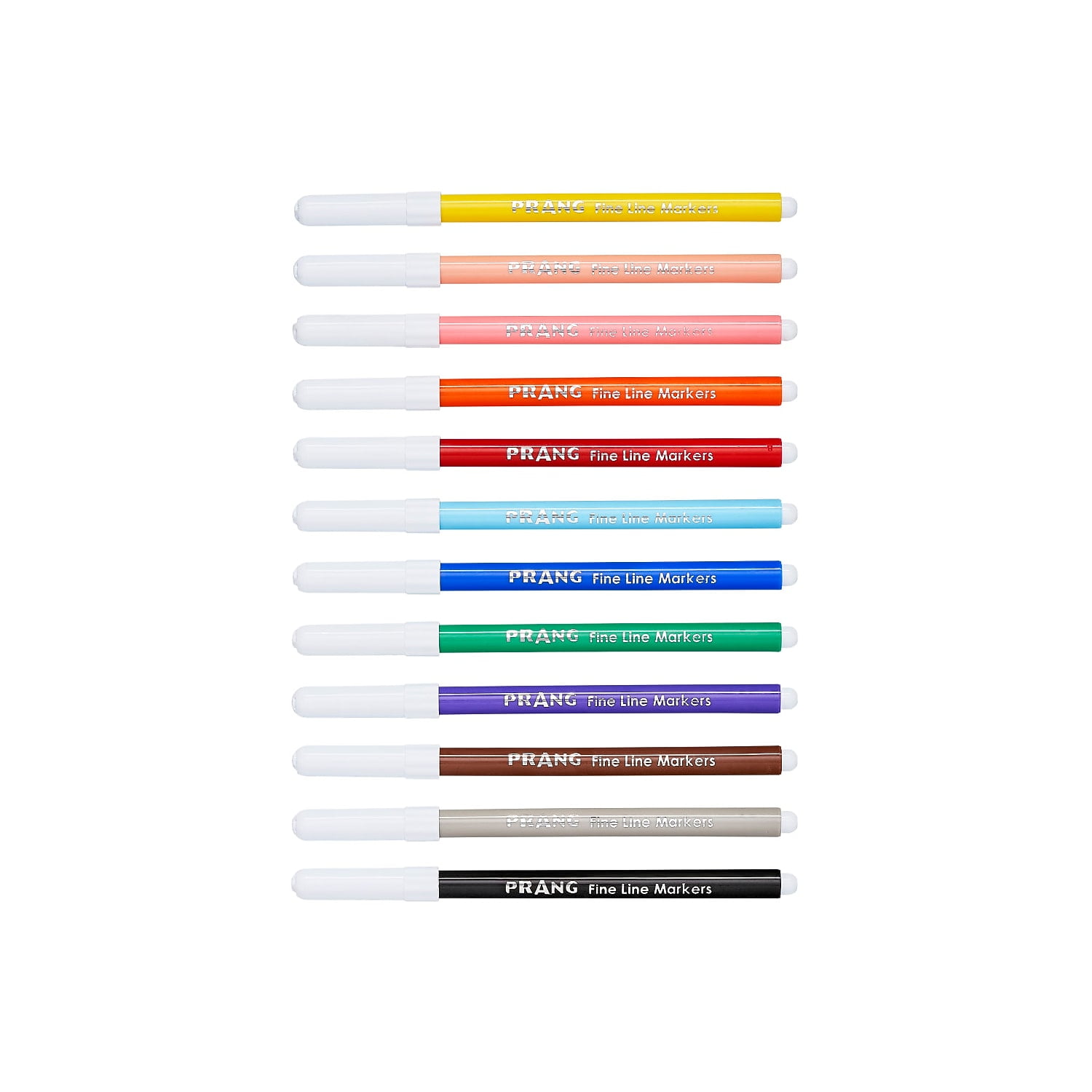 Prang Fine Line Classic Markers Set Fine Marker Point - 2.75 mm Marker Point Size - Black, Blue, Brown, Gray, Green, Light Blue, Light Green, Orange, Pink, Purple, Red, ... - 96 / Set