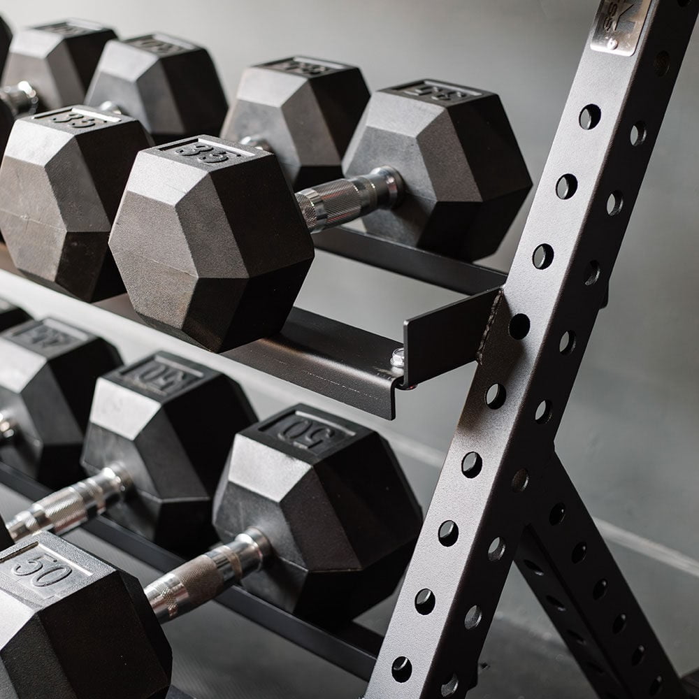 Titan Fitness 3 Tier Dumbbell Rack, Multi-Level Weight Storage Stand Rated 800 LB