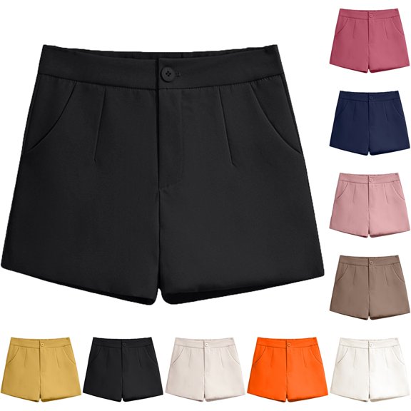Women's High Waist A-Line Shorts in Lightweight Fabric for Summer Comfortable Wide Leg Casual Trousers