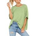 thumbnail image 4 of Yindaity Women Oversized T-Shirt Summer Casual Short Sleeve Loose Tee Tops Green,L, 4 of 4