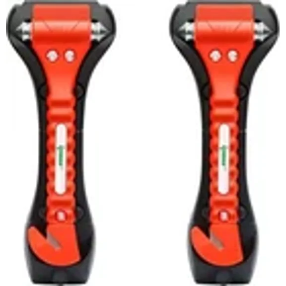 Set Of 2 Car Safety Hammers With Seatbelt Cutter And Glass Breaker