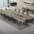 thumbnail image 1 of Tribesigns 78.74-Inch Large Conference Room Table, Modern Office Meeting Seminar Table Desk with Metal Legs and Adjustable Foot Pads, Seats 6-8 People, Oak Finish ( 4 PCS), 1 of 5