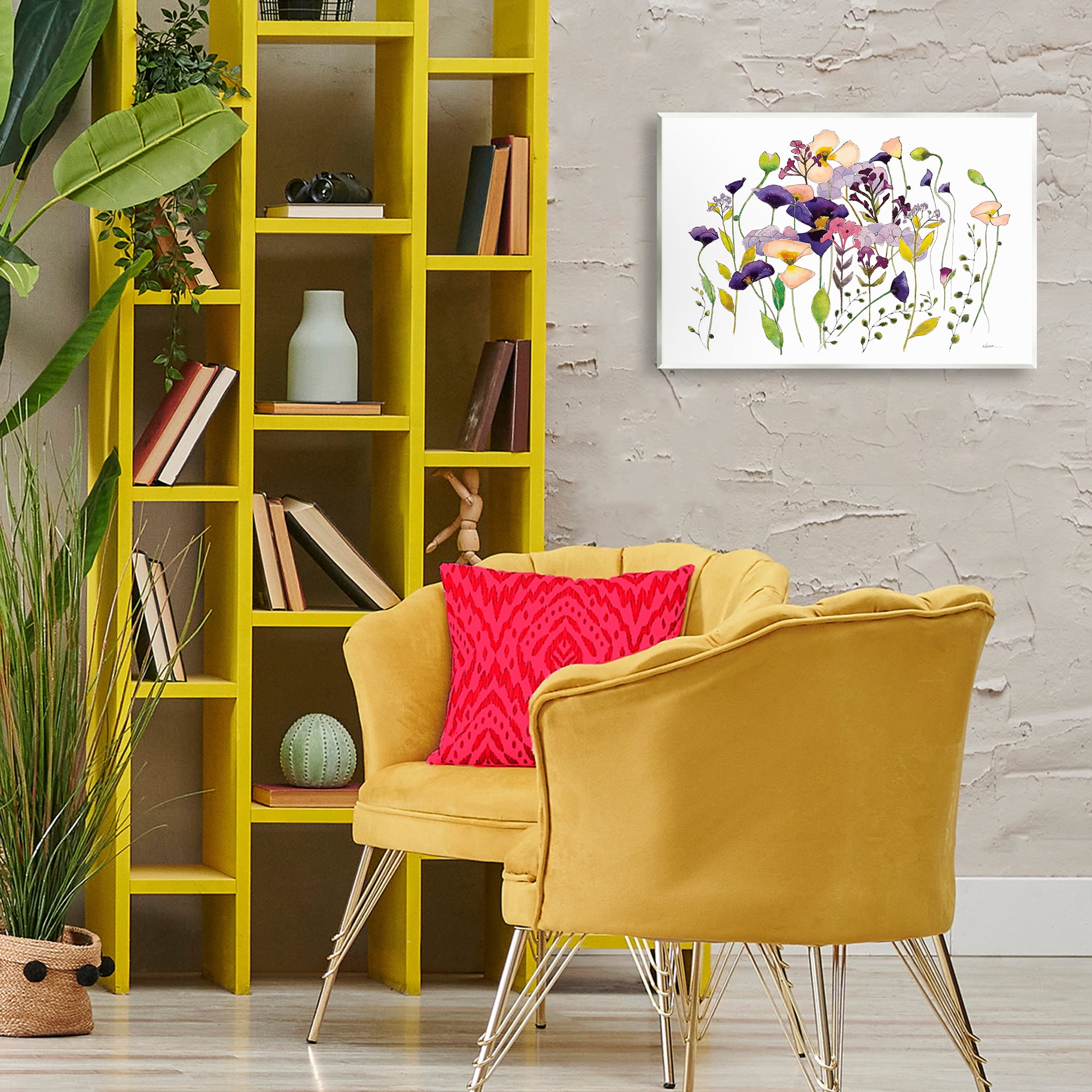 Stupell Industries Purple Poppy Sprigs Botanical & Floral Painting Unframed Art Print Wall Art, 19 x 13