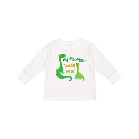 

Inktastic My Meemaw Loves Me Grandson Dinosaur Gift Toddler Boy Girl Long Sleeve T-Shirt