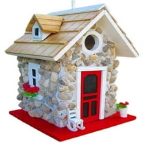 MANNYA Wild Bird House Wooden Birdhouse Woodland Cabin for Small Birds with Rope