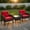 Red, variant on Topcobe 3 Pieces Outdoor Rattan Wicker Loveseat Furniture Set with Cushions, Small Patio Set, Turquoise
