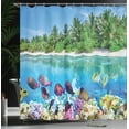 thumbnail image 4 of Ambesonne Island Shower Curtain, Aquatic World Maldives, 69"Wx75"L, Multicolor, 4 of 5