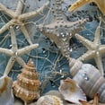 thumbnail image 5 of Chilfamy  Beach Shower Curtain Seashell Beach Theme Starfish Shell Waterproof Fabric Bathroom White, 5 of 7