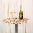 thumbnail image 1 of HSHDLDF JISEN Nappe Ronde en Spandex pour Cocktail, Ajustée et Extensible, Bonnet de Table 24 Pouces B-Champagne avec Brun, 1 of 4