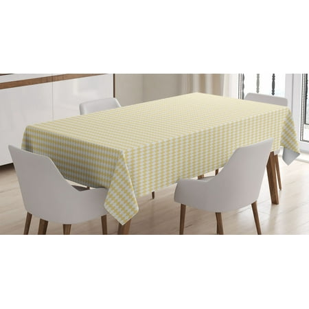 

Abstract Tablecloth Geometric Simplistic Diamond Pattern in Soft Tones Creative Art Deco Style Rectangle Satin Table Cover for Dining Room and Kitchen 60 X 90 Pale Yellow White by Ambesonne