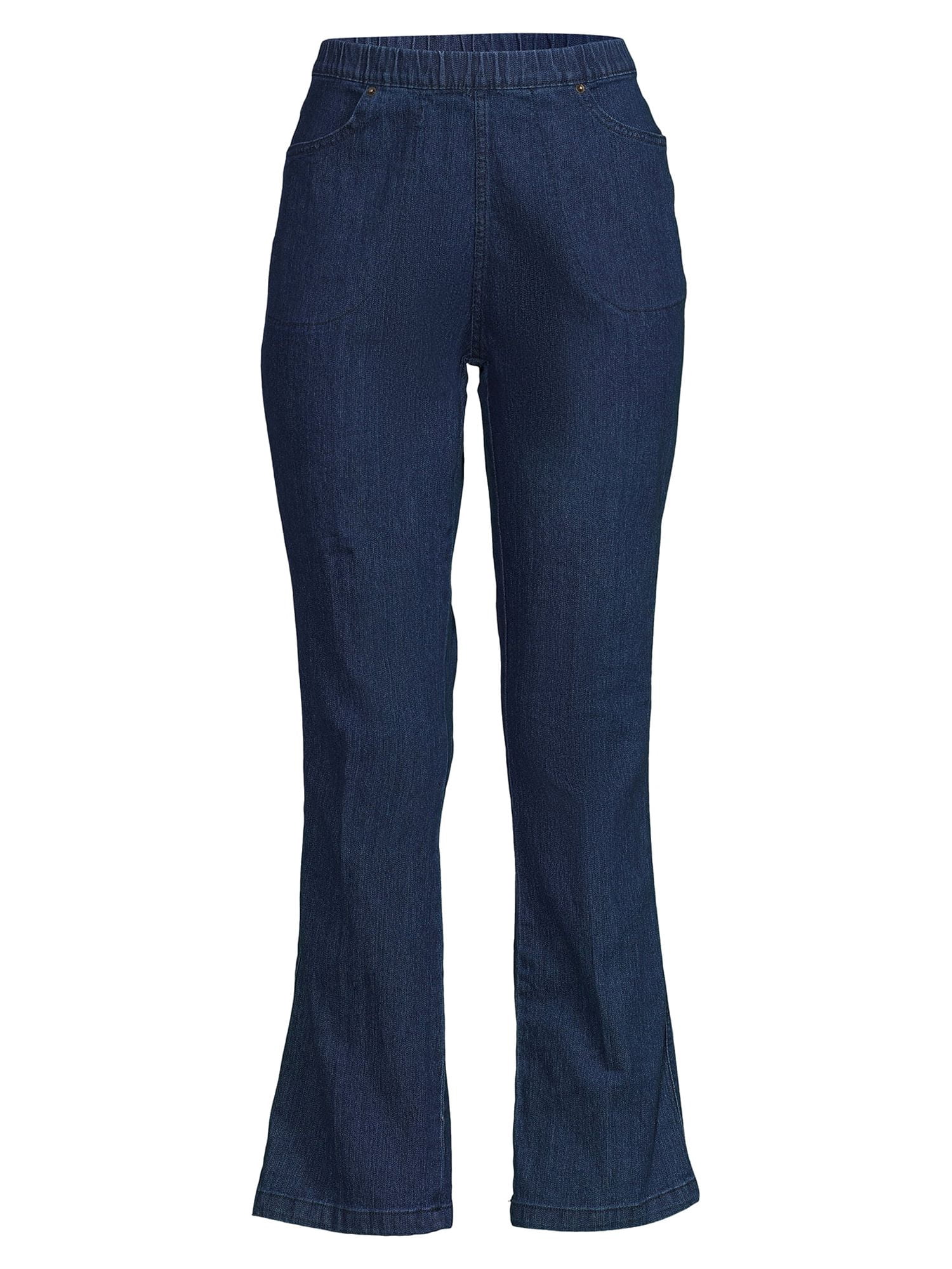RealSize Women's 4 Pocket Stretch Pull On Bootcut Jeans, Sizes S-XXL, Available in Petite