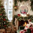 thumbnail image 3 of Welcome Sign for Front Door,Christmas Red Truck Round Metal Welcome Front Porch Decor,Winter Farmhouse Snowflakes Wooden Grain Wall Hanging Sign for Living Room Kitchen Hallway Housewarming Gift 12'', 3 of 9
