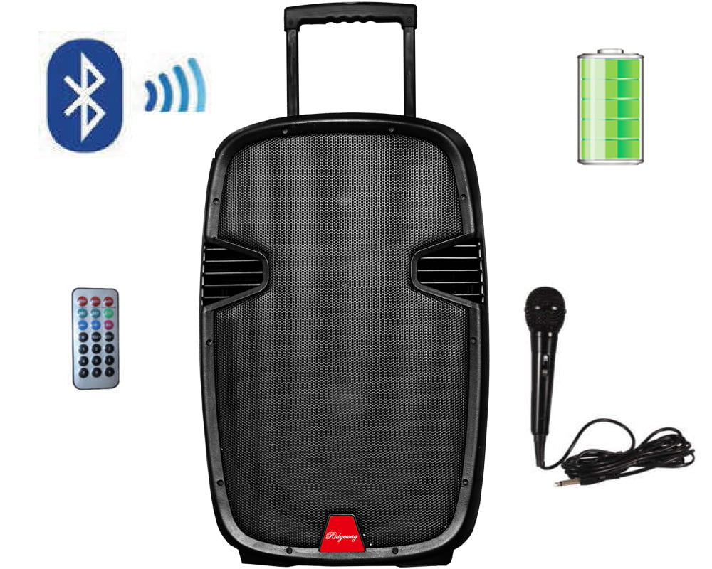 Ridgeway 12" QS-1255 Portable Bluetooth PA Speaker 3000W Rechargeable