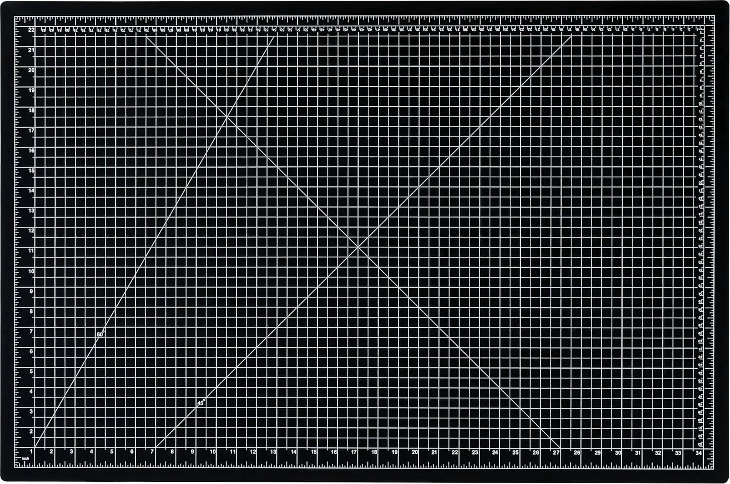 Premium Self-Healing Cutting Mat 24"x36" + 5 Layer Design + 1/2" Grid + Ideal for Crafts & Sewing + Durable Black Mat for Clean Cuts & Long-Lasting Use