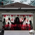 thumbnail image 2 of 13X6 ft Happy Halloween Garage Door Decoration Background Bloody NO One Leaves Splatter White Wall Photography Backdrop Horror Vampire Bloody Backdrops Party Banner Cover, 2 of 5