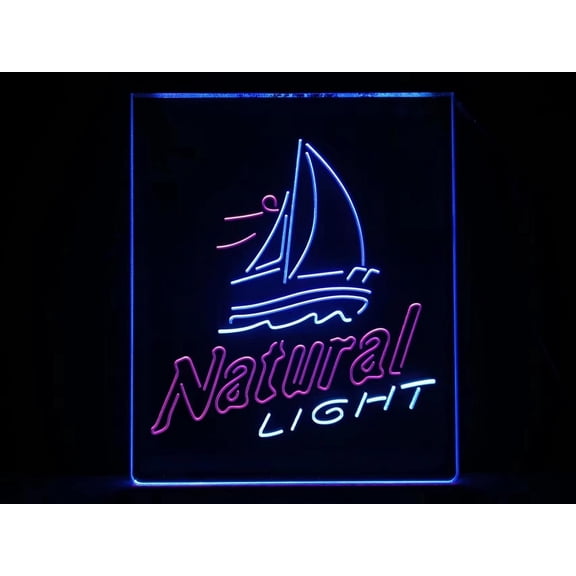 3D LED Neon Signs Party Wedding Gift Personalized Novelty Signs garage home decor sexy bedroom bar beer Natural Sail Boat 3-color Led Lamp Like Signs For Wall Decor 16 x 12 In