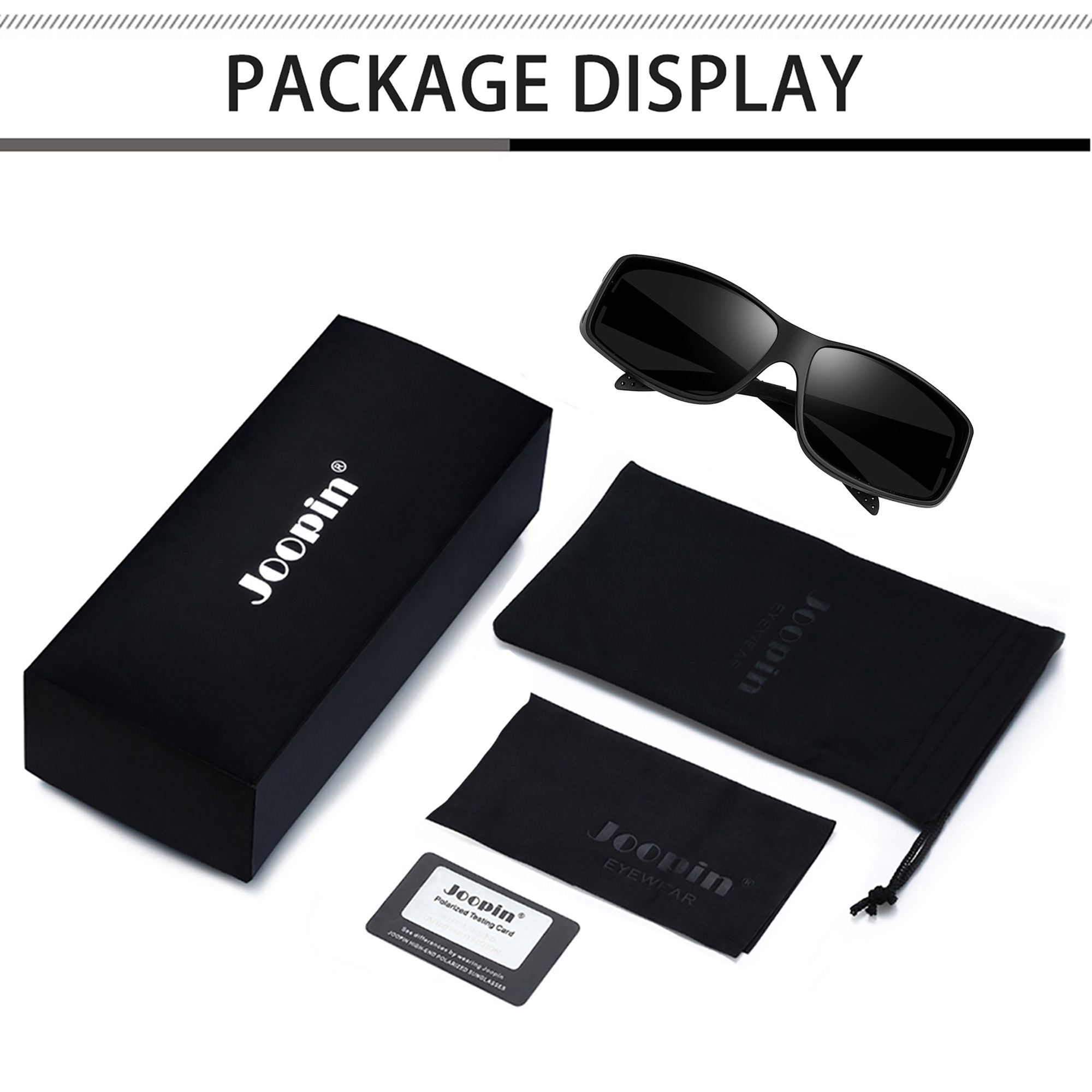Joopin Fit Over Polarized Sunglasses, Black photo 3