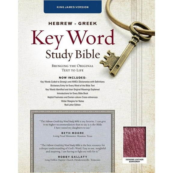 Key Word Study Bibles: The Hebrew-Greek Key Word Study Bible : KJV Edition, Burgundy Genuine Leather Thumb-Indexed (Hardcover)