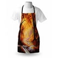 thumbnail image 3 of Country Apron Paint of a Forest with Autumn Color Leaves Fall Time Sadness Season Theme Art, Unisex Kitchen Bib Apron with Adjustable Neck for Cooking Baking Gardening, Orange Brown, by Ambesonne, 3 of 3