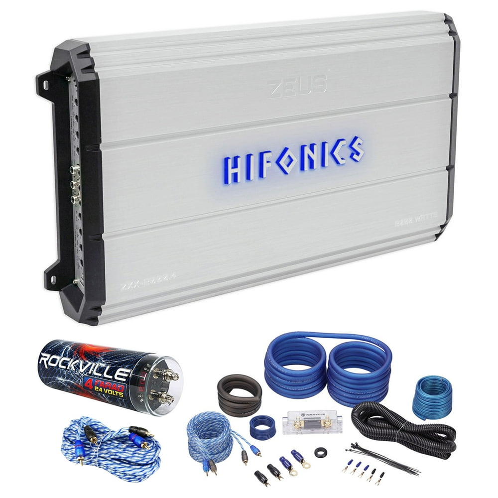 Hifonics Zeus ZXX2000.4 2000 Watt RMS 4Channel Car Amplifier+Amp Kit+Capacitor