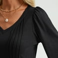 thumbnail image 2 of SUNBS Pleated Blouses for Women Long Sleeve Shirts Dressy Tunic Tops Crewneck Trendy Clothes, 2 of 8