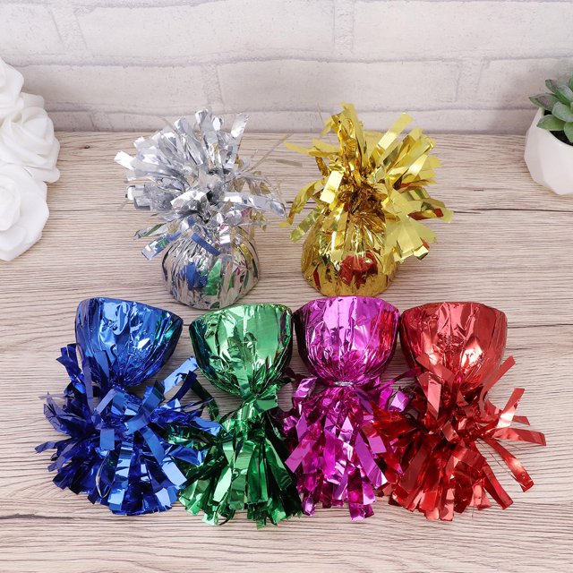 GOOHOCHY 6Pcs Balloon Weight Plastic Foil Balloon String and Weights Rose Red Bridal Shower