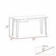 thumbnail image 6 of Mahogany Industrial Style Writing Desk with Glass Top and Open Shelf, 6 of 7