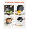 thumbnail image 4 of 19 Piece Pots and Pans Set Granite Nonstick Kitchen Cookware Induction Black, 4 of 7