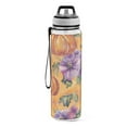thumbnail image 2 of BZSMCE Sport Bottle Festive Orange and Purple Blossoms Outdoor sports Water Bottle Size: 10.4x3in, 2 of 7