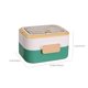 thumbnail image 3 of Caja bento portátil para preparar comidas, lonchera de oficina para adultos, de 2 niveles, para el trabajo, con marco de metal y diseño plegable para uso en la oficina., 3 of 9